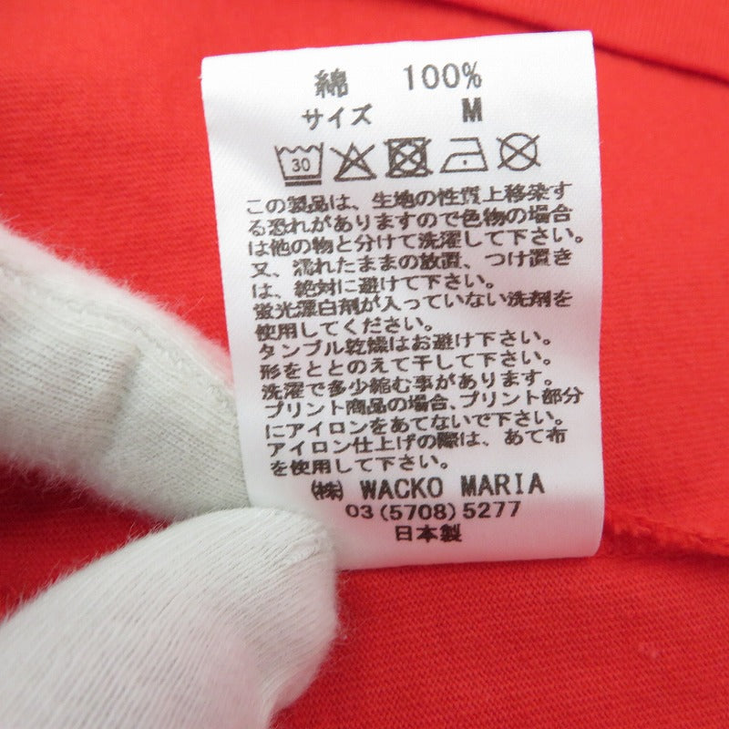 WACKOMARIA | ワコマリア WASHED HEAVY WEIGHT CREW NECK T-SHIRT 半袖Tシャツ 25SS-WMT-WT09 レッド サイズ:M【瀬戸大橋店】
