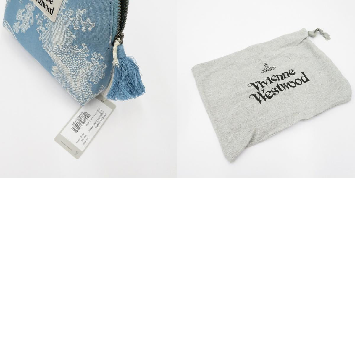 Vivienne Westwood | ヴィヴィアンウエストウッド JACQUARD SMALL WASH BAG クラッチバッグ ブルー【瀬戸大橋店】