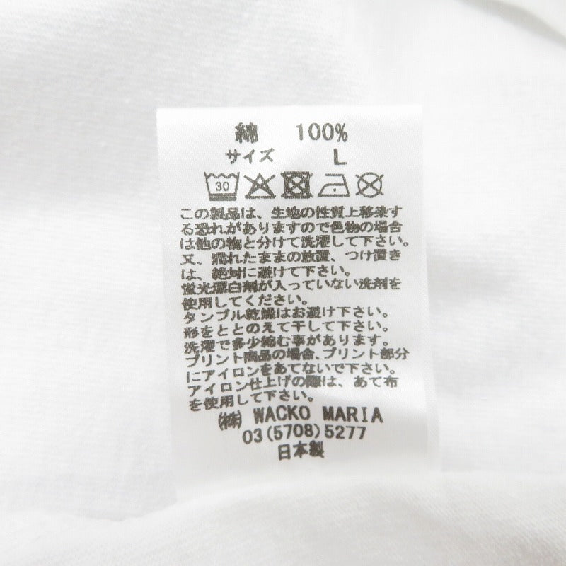 WACKOMARIA | ワコマリア ×UFC WASHED HEAVY WEIGHT CREW NECK T-SHIRT 半袖Tシャツ UFC-WM-WT03 ホワイト サイズ:L【瀬戸大橋店】