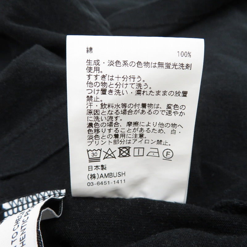AMBUSH | アンブッシュ 半袖Tシャツ 12114415 ブラック サイズ:M【瀬戸大橋店】
