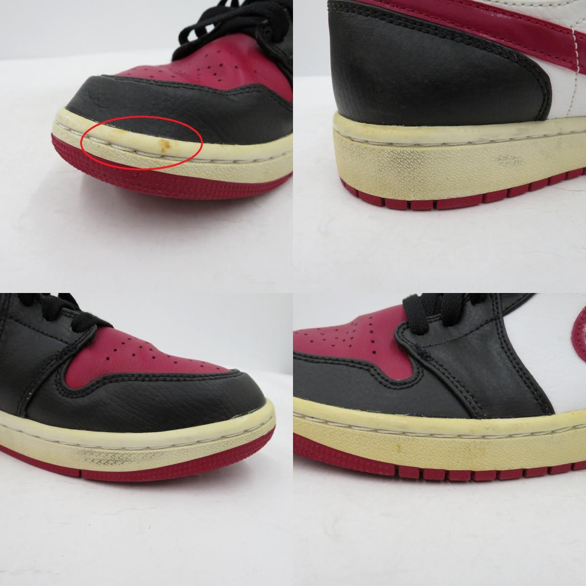 NIKE | ナイキ AJ1 MID 'BLACK/RED/WHITE' スニーカー 554724-066 エアジョーダン ボルドー/バーガンディー 27.5cm【瀬戸大橋店】