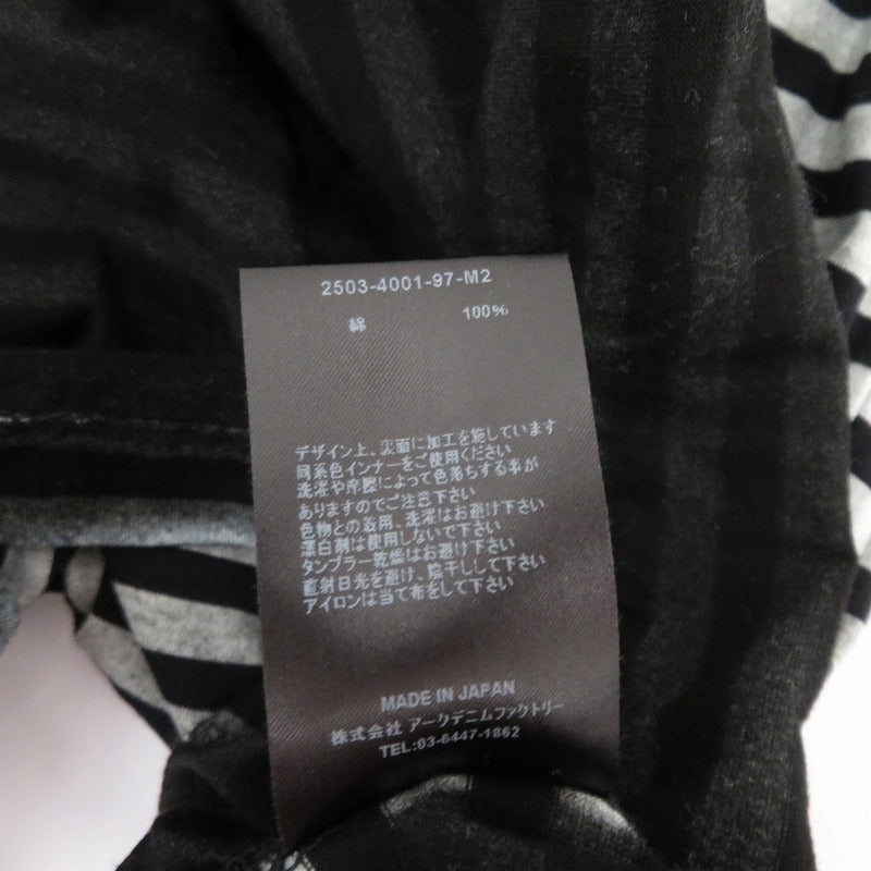 MINEDENIM | マインデニム Seepage Border Crewneck T-SH 半袖Tシャツ Seepage Border Crewneck Tシャツ グレー サイズ:M【瀬戸大橋店】