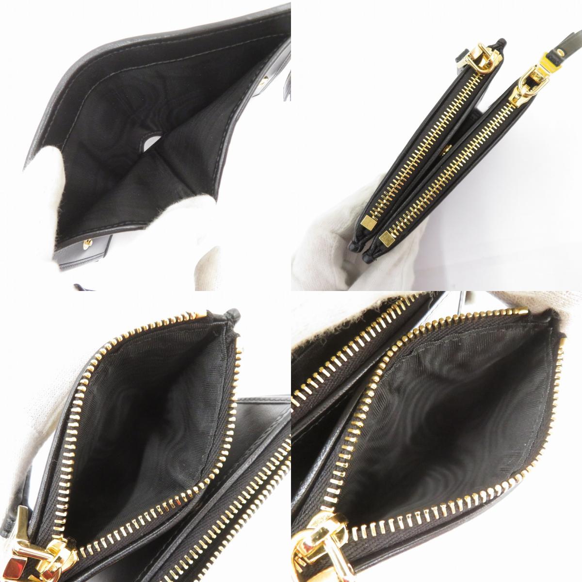 Miu Miu | ミュウ ミュウ マテラッセレザー 二つ折り財布 5ML024 2FPP F0002 ブラック【瀬戸大橋店】