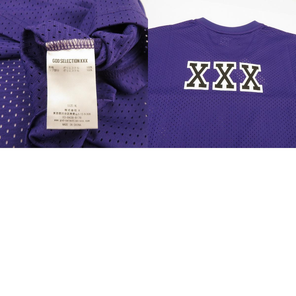 GOD SELECTION XXX | ゴッドセレクショントリプルエックス MESH SHORT SLEEVE SHIRT ゲームシャツ 半袖Tシャツ GX-S25-CS-06 パープル サイズ:XL【瀬戸大橋店】