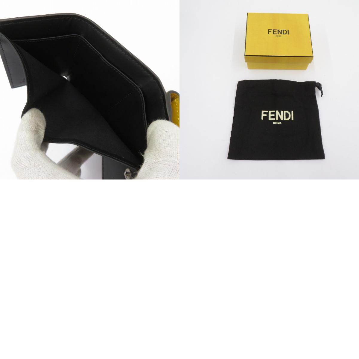 FENDI | フェンディ FFロゴ コンパクトウォレット 三つ折り財布 7M0280 イエロー【瀬戸大橋店】
