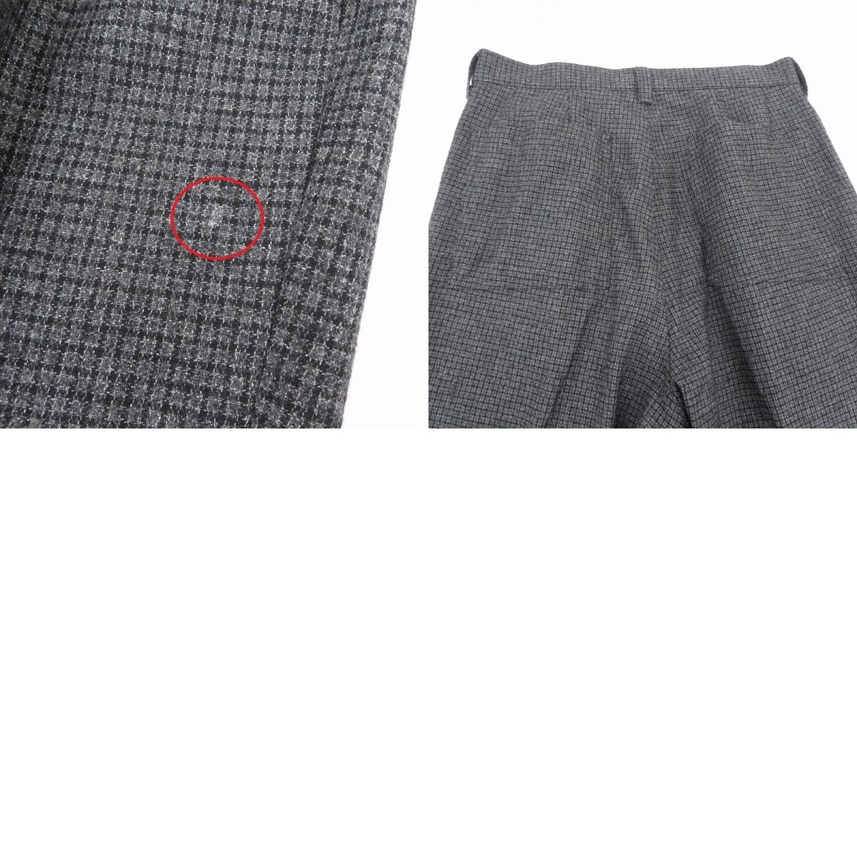 SOPHNET. | ソフネット WIDE TAPERED PANTS パンツ SOPH-232008 MELANGE TWEED GUNCLUB CHECK 1TUCK WIDE TAPERED PANTS グレー サイズ:L【瀬戸大橋店】