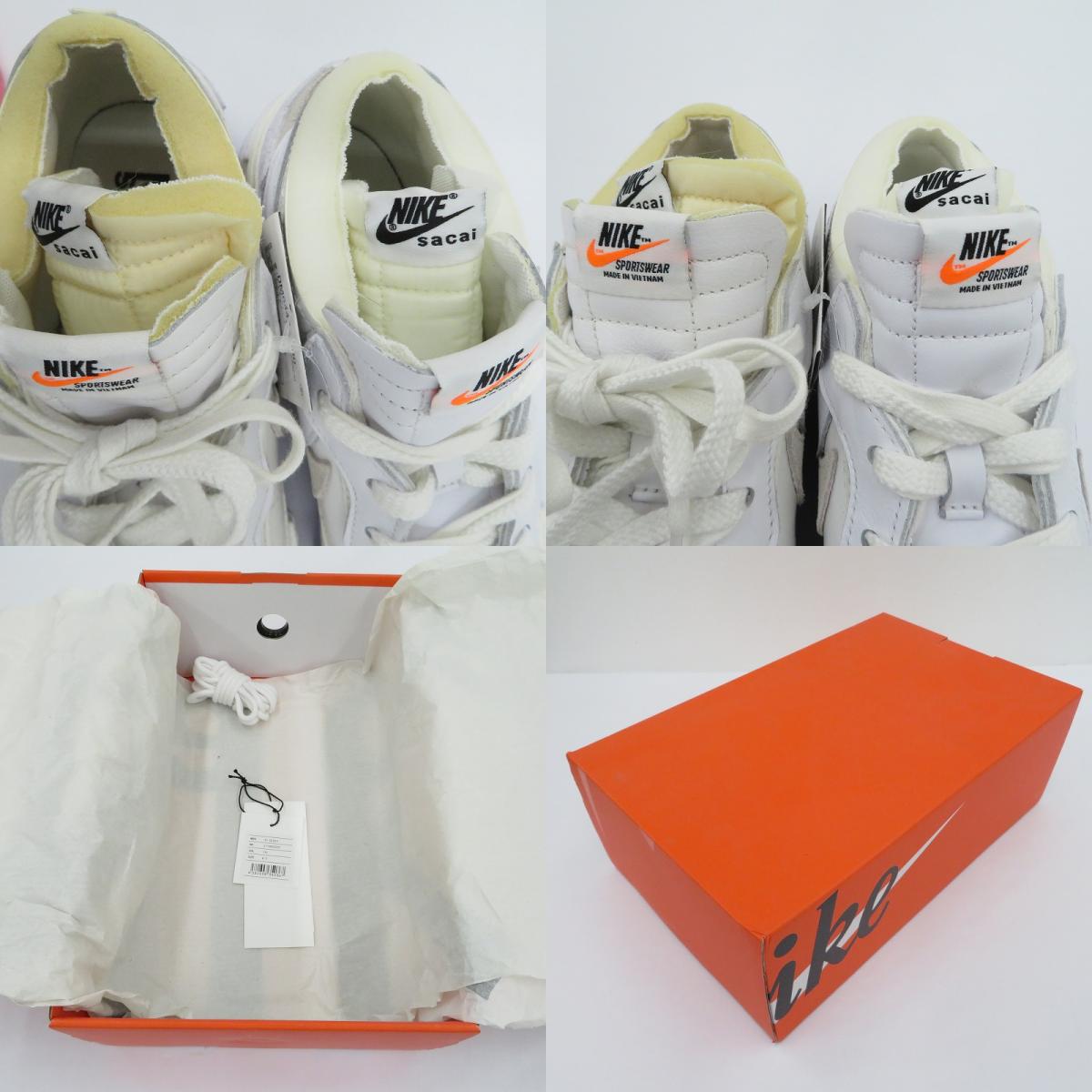 NIKE | ナイキ ×sacai Blazer Low 'White Patent Leather' スニーカー DM6443-100 ブレーザー ホワイト 26.5cm【瀬戸大橋店】