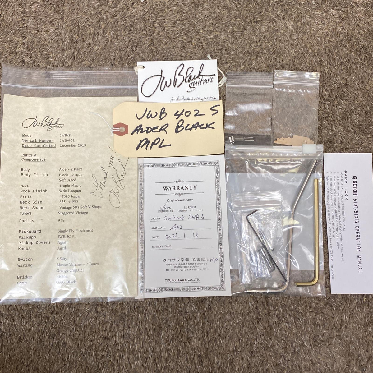 J.W.Black Guitars | ジェイダブリューブラックギターズ 楽器 USA JWB-S Soft Aged Black【尾張小牧店】