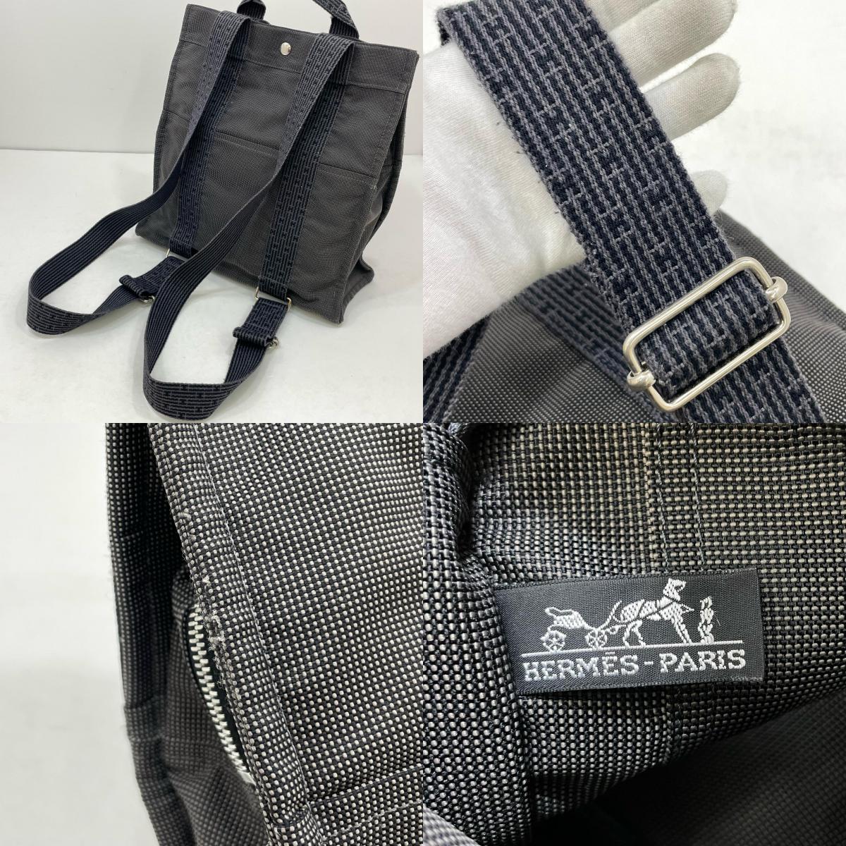【中古】HERMES | エルメス エールライン アド MM バックパック リュック・デイパック ブラック【尾張小牧店】