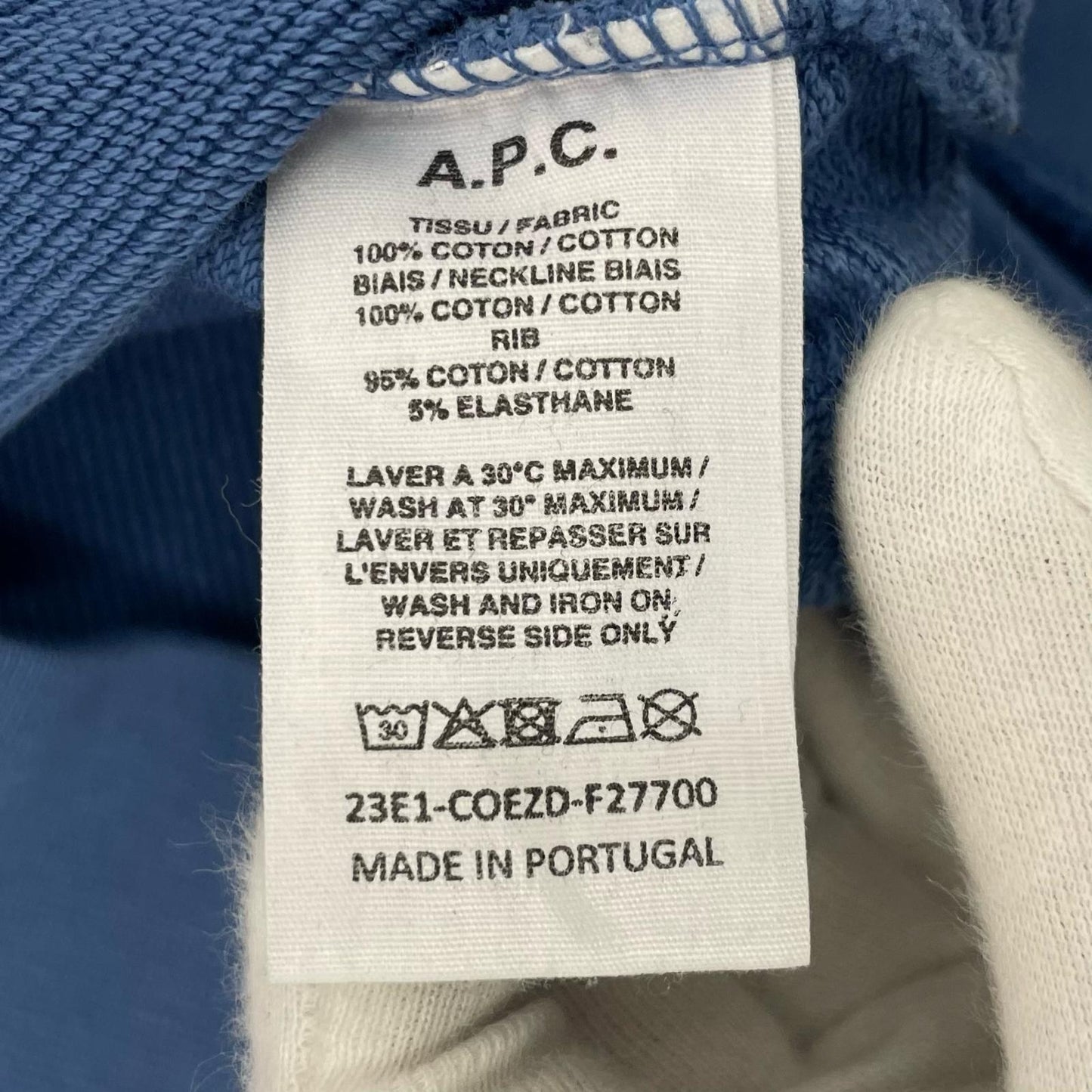 A.P.C | アーペーセー スウェット ブルー サイズ:M【尾張小牧店】