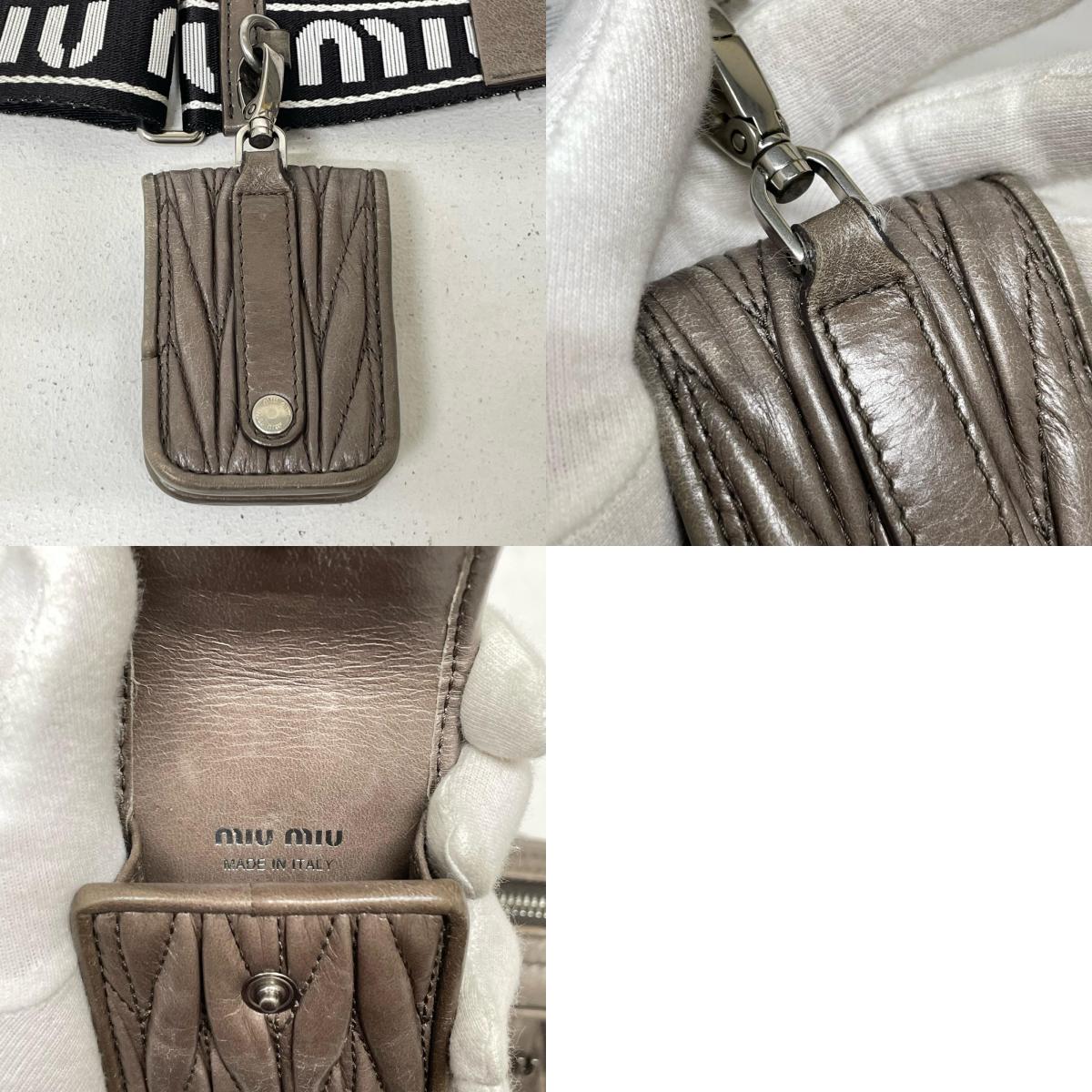 【中古】Miu Miu | ミュウ ミュウ マテラッセ ショルダーバッグ 5BH199 グレー【尾張小牧店】