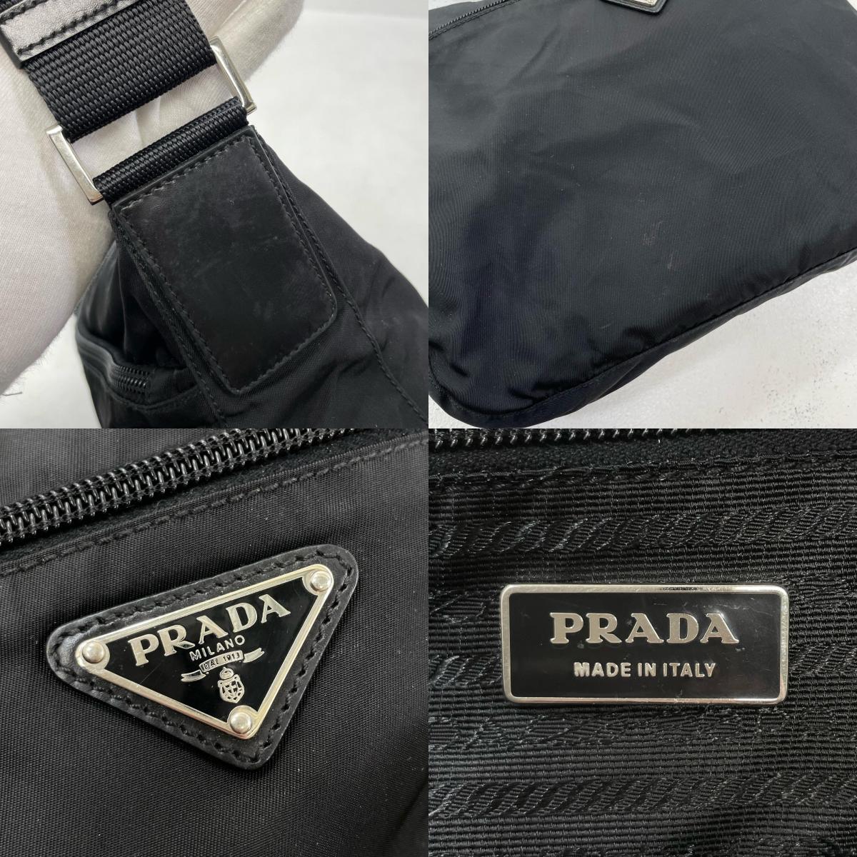 【中古】PRADA | プラダ 三角ロゴ テスート ショルダーバッグ ブラック【尾張小牧店】