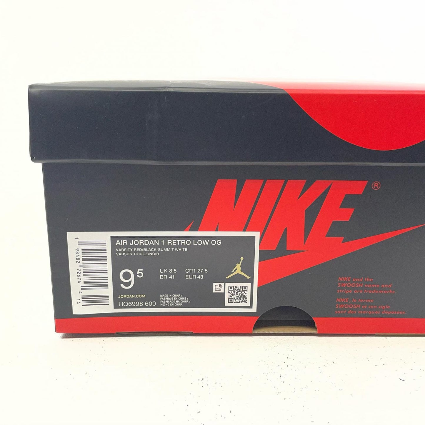 NIKE | ナイキ Air Jordan 1 Retro Low OG スニーカー HQ6998-600 レッド 27.5cm