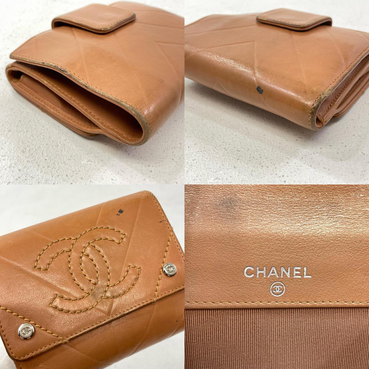 CHANEL | シャネル 二つ折り財布 キャメル【尾張小牧店】