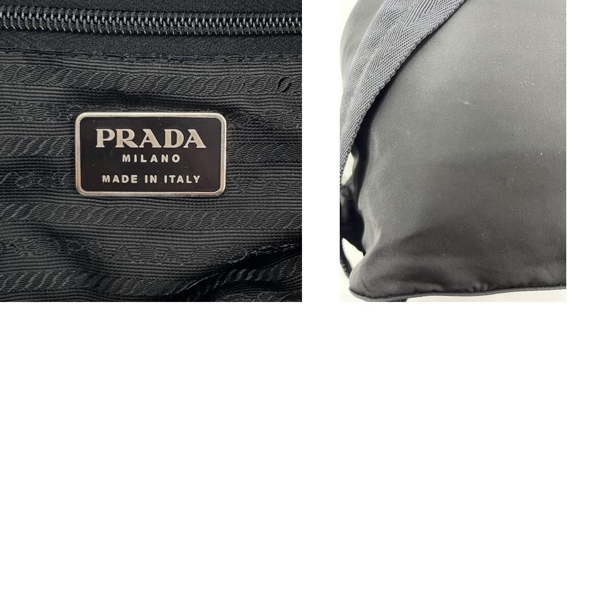 【中古】PRADA | プラダ リュックサック バックパック デイパック ナイロン 三角プレート ロゴ ブラック【尾張小牧店】