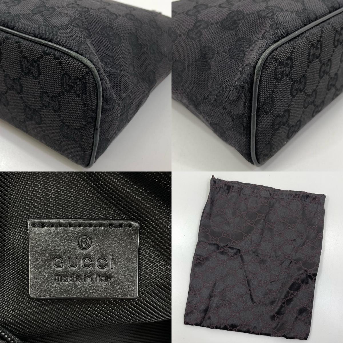 【中古】GUCCI | グッチ GGキャンバス ミニハンドバッグ アクセサリーポーチ コスメポーチ 039・1147・002122 ブラック【尾張小牧店】
