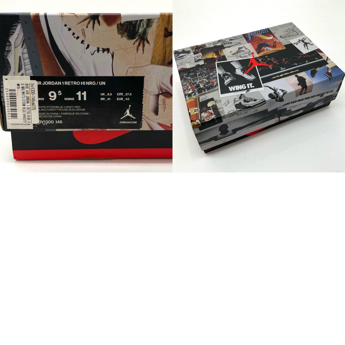 NIKE | ナイキ UNION × Nike Air Jordan 1 Retro High OG NRG スニーカー BV1300-146 ブルー×ホワイト 27.5cm【尾張小牧店】