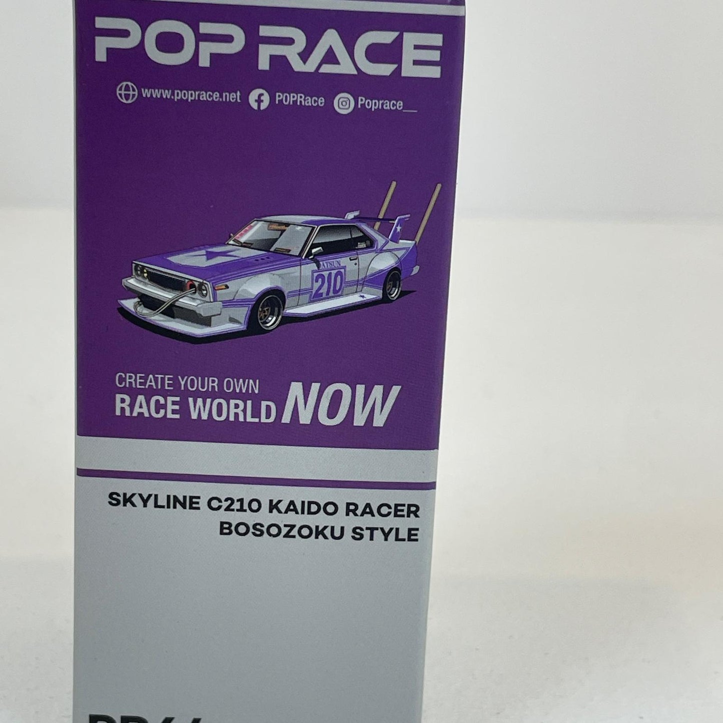 POP RACE SKYLINE C210 KAIDO RACER (BOSOZOKU STYLE) PURPLE CHROME/SILVER (ミニカー)【尾張小牧店】