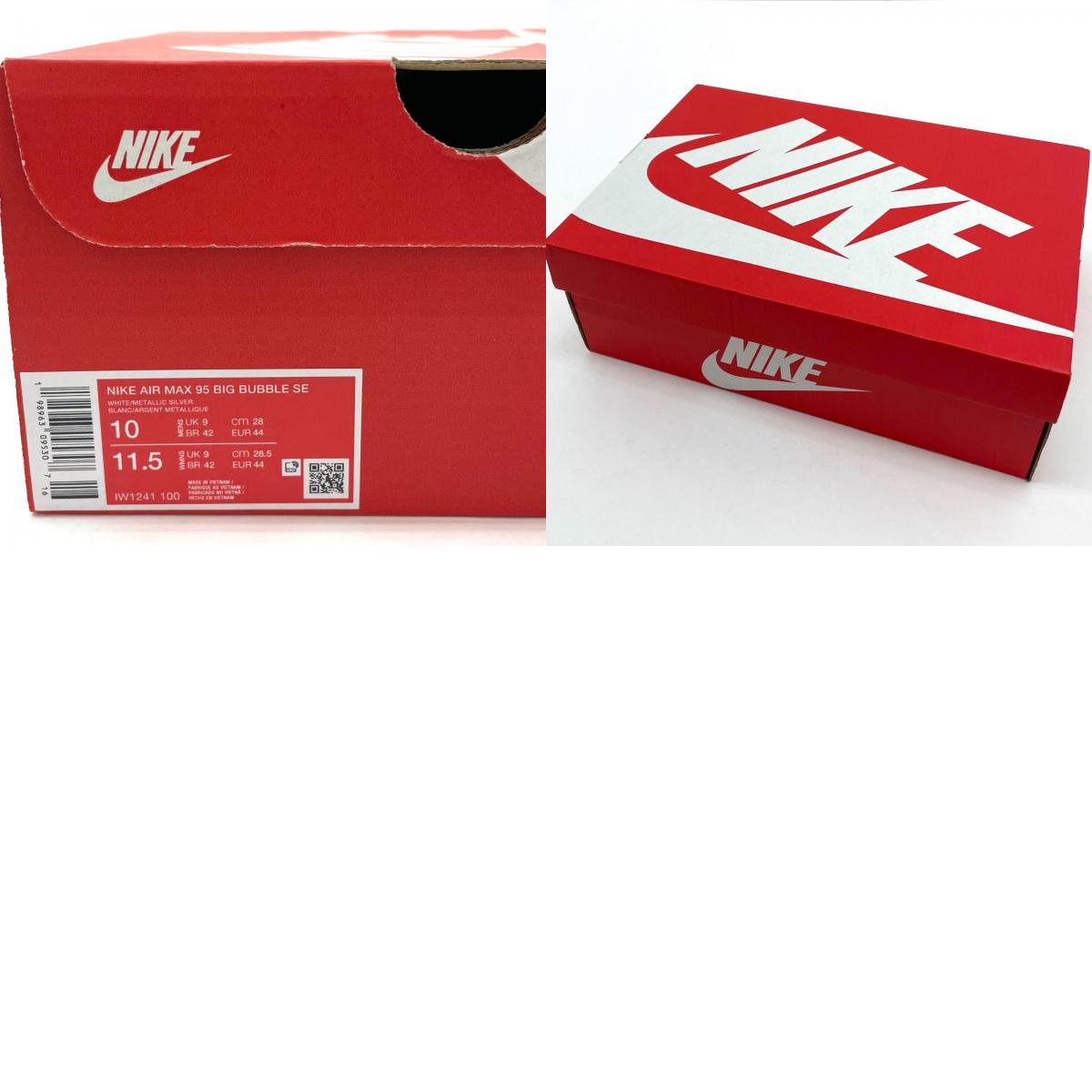 【中古】NIKE | ナイキ Air Max 95 Big Bubble SE "White/Metallic Silver" エアマックス 95 ビッグバブル SE "ホワイト/メタリックシルバー" スニーカー 靴 IW1241-100 ホワイト 28cm【尾張小牧店】