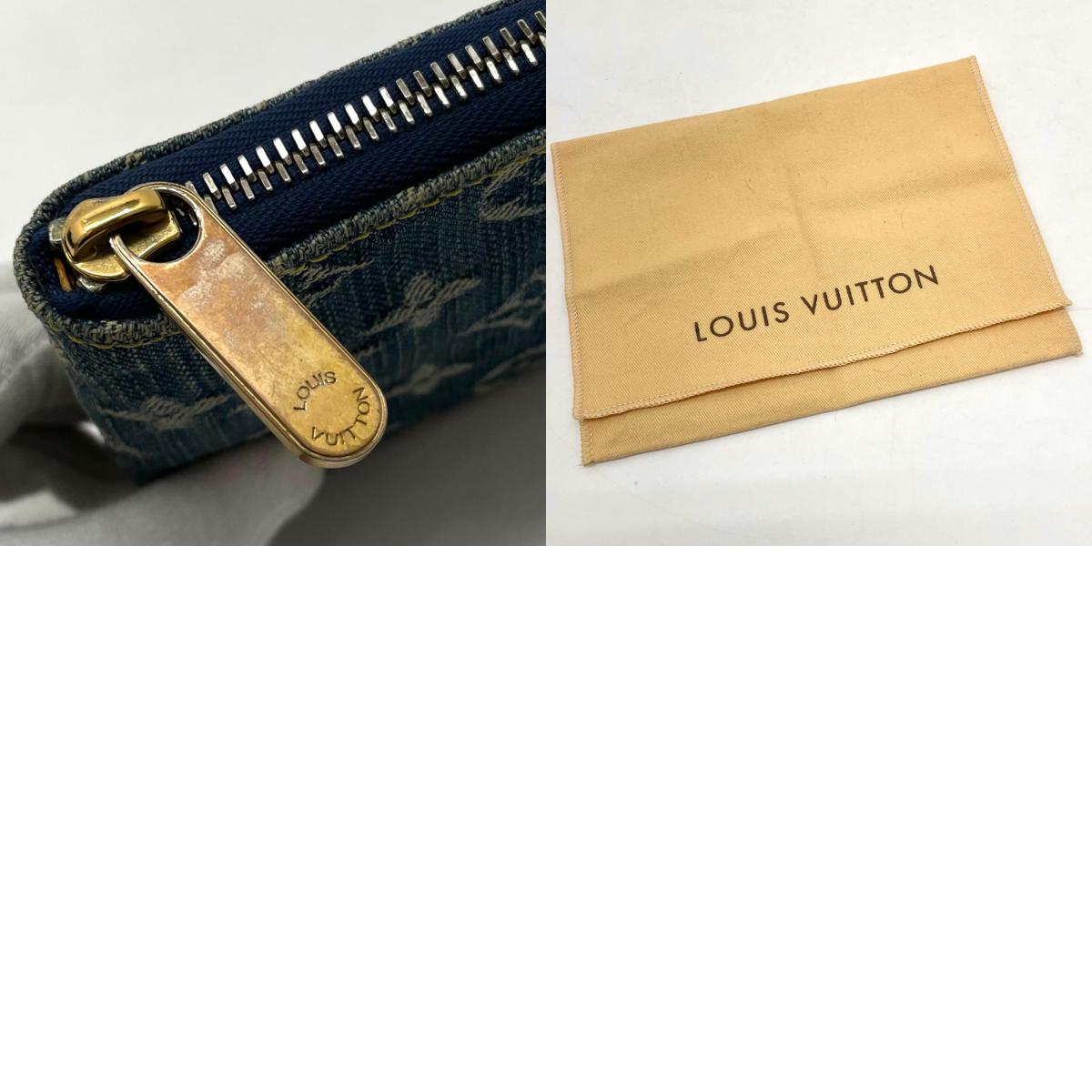 【中古】LOUIS VUITTON | ルイ・ヴィトン デニムミニジッピー ラウンドファスナー二つ折り財布 M95342 ブルー【尾張小牧店】