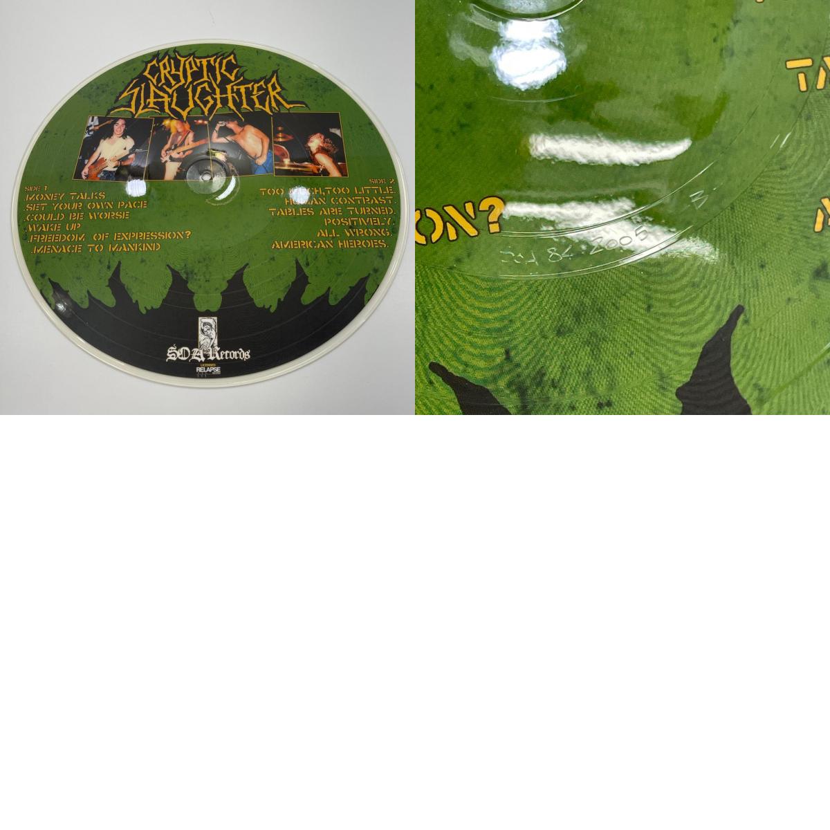 【尾張小牧店】 中古 LP Cryptic Slaughter クリプティック・スローター Money Talks マネー・トークス ピクチャー盤 【レトロ】