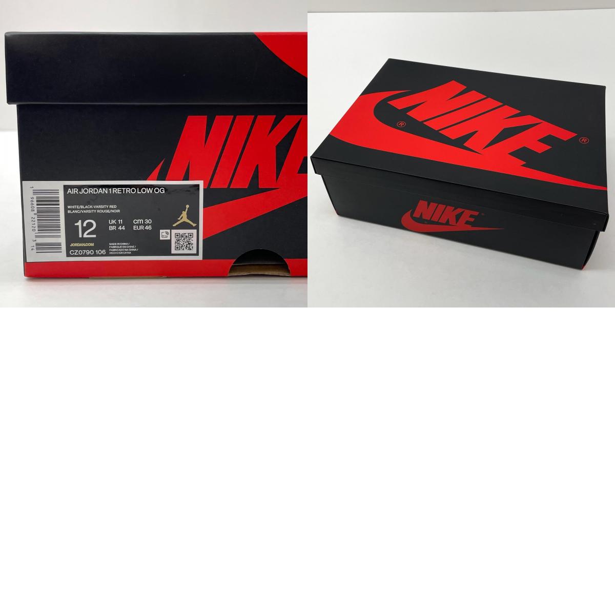 【中古】NIKE | ナイキ Air Jordan 1 Retro Low OG "Black Toe"/エアジョーダン1 レトロ ロー OG "ブラック トゥ" スニーカー 靴 CZ0790-106 レッド×ブラック×ホワイト 30cm【尾張小牧店】【専】