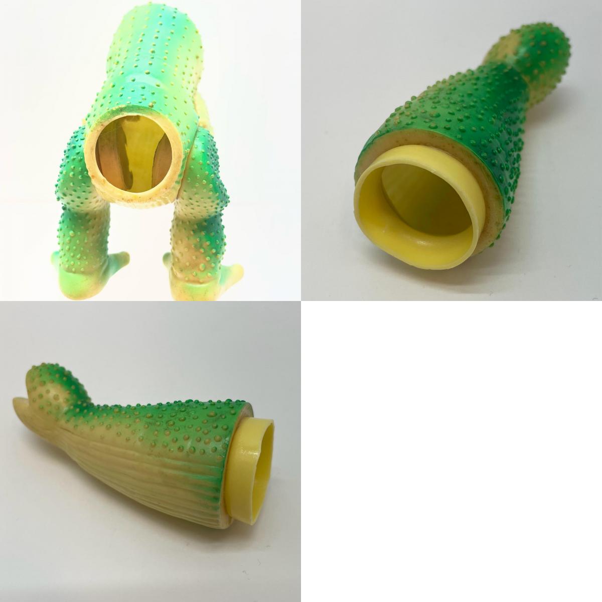 【尾張小牧店】当時物 ブルマァク 汐吹き怪獣 ガマクジラ STソフビ クリーム成型×青スプレー ウルトラマン【レトロ】【中古】