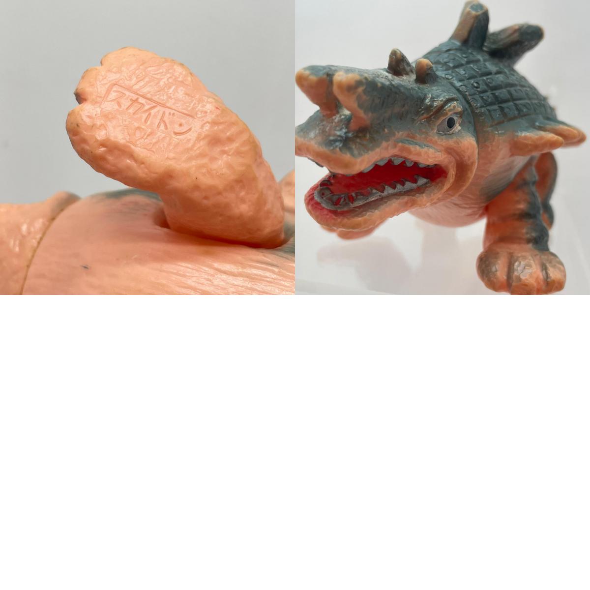 【尾張小牧店】当時物 ブルマァク メガトン怪獣 スカイドン STソフビ ピンク成型×深緑スプレー ウルトラマン【レトロ】【中古】