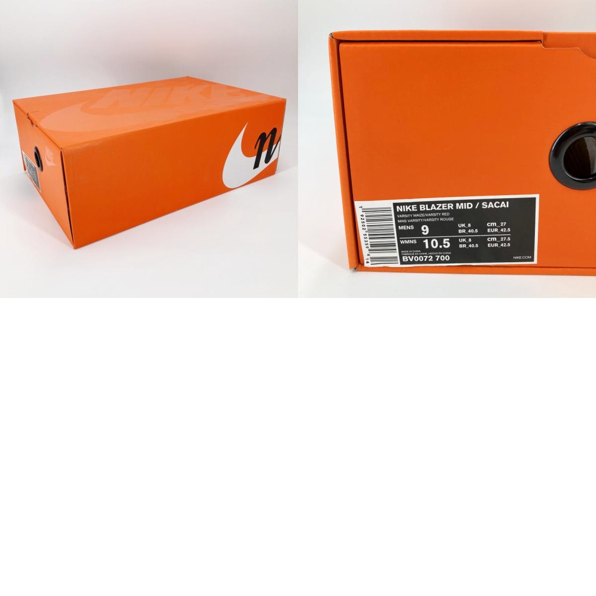 NIKE | ナイキ blazer mid/sacai スニーカー イエロー 27cm【イオン広店】