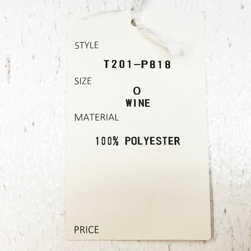 CENTER PRESSED TWILL TROUSER パンツ T201-P818 ボルドー/バーガンディー【加古川店】