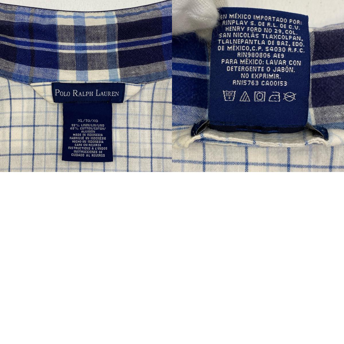 POLO RALPH LAUREN | ポロ・ラルフローレン リネンパジャマシャツ SLEEPWEAR 半袖シャツ サイズ:XL【加古川店】