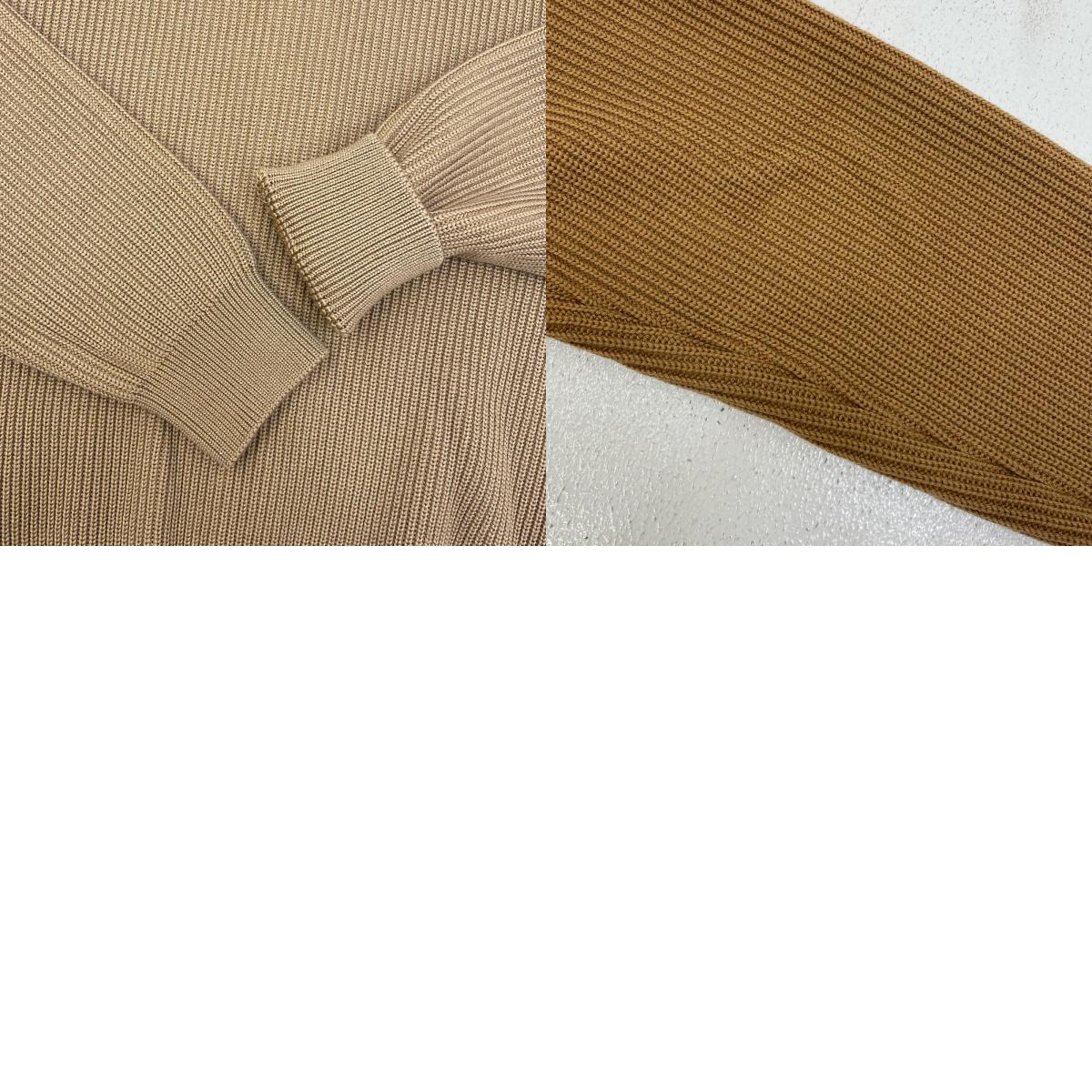 Yonetomi NEW BASIC EX FINE WOOL RIB KNIT BLOUSON ニット 95-244-017 キャメル サイズ:3【加古川店】