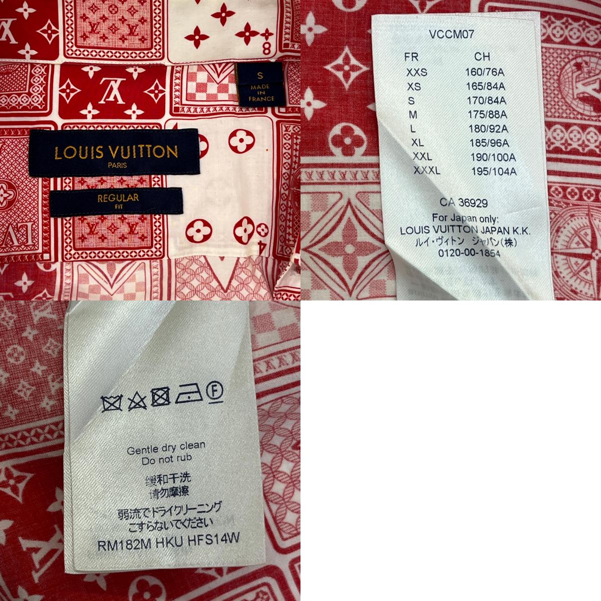 【中古】LOUIS VUITTON | ルイ・ヴィトン トランプ柄 半袖シャツ 半袖シャツ rm182m hku hfs14w レッド サイズ:S【加古川店】