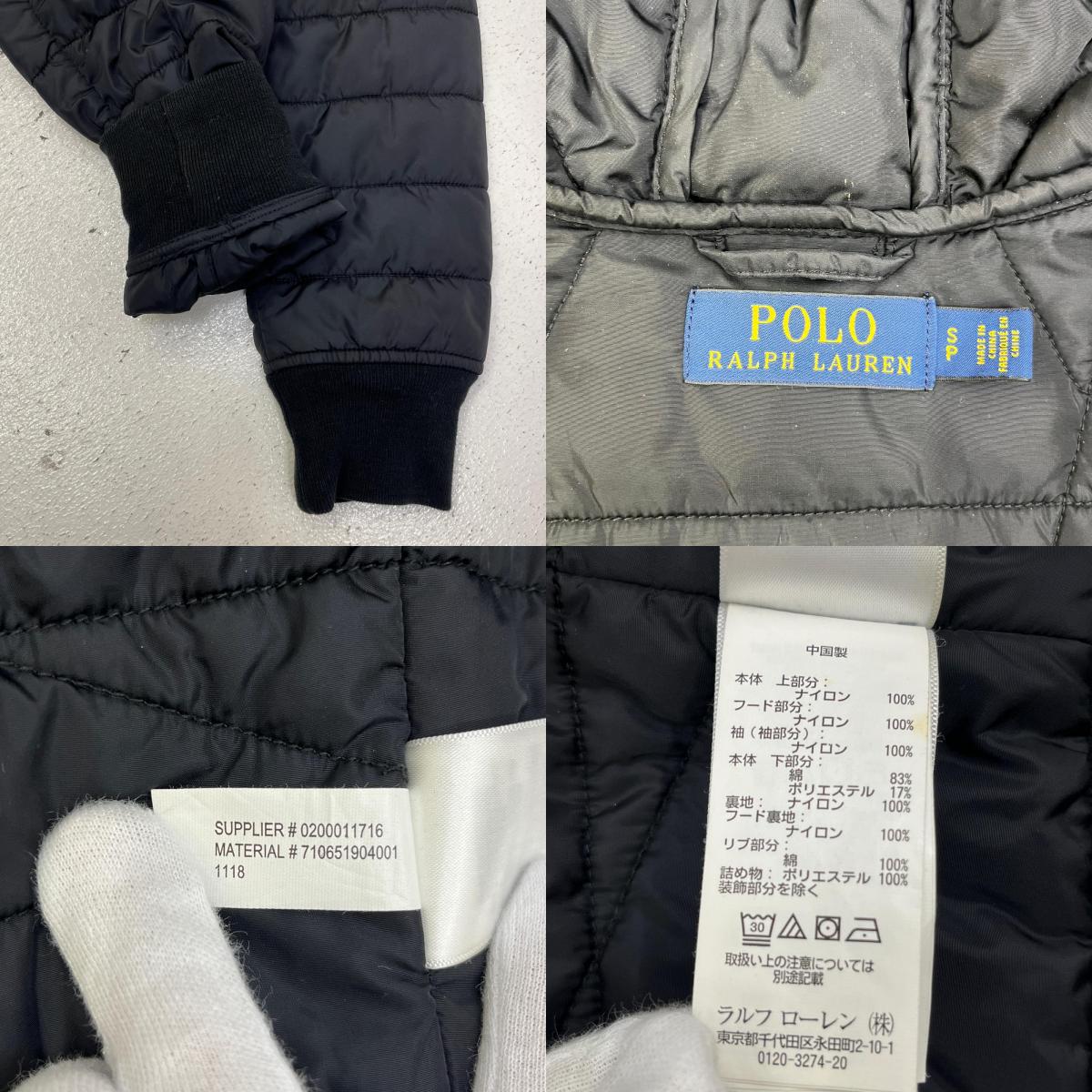 【中古】POLO RALPH LAUREN | ポロ・ラルフローレン padded knit hooded jacket 国内正規品 その他アウター ブラック サイズ:S【加古川店】