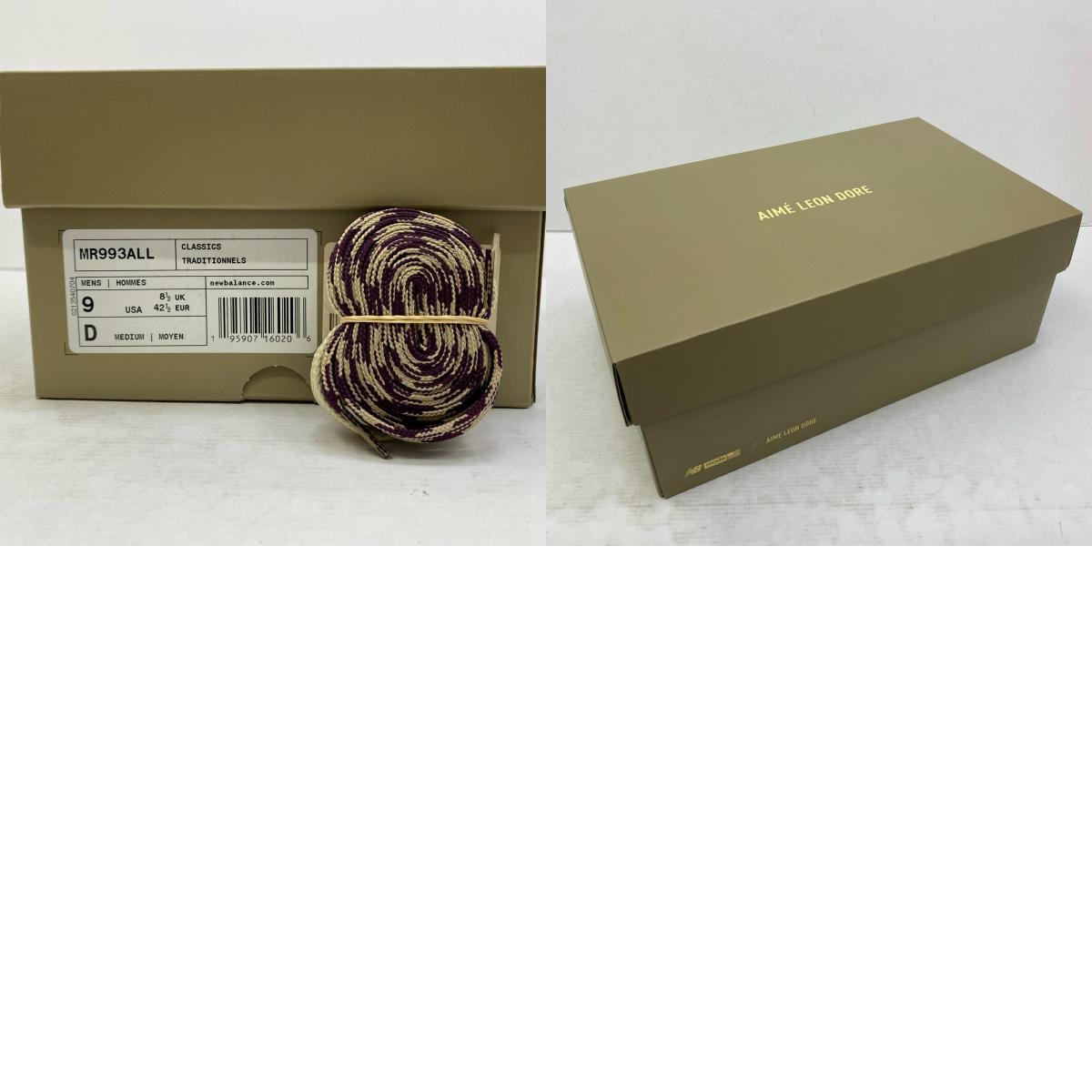 【中古】NEW BALANCE | ニューバランス Aime Leon Dore × 993 'Taupe' USA製 スニーカー MR993ALL ベージュ 27cm【加古川店】