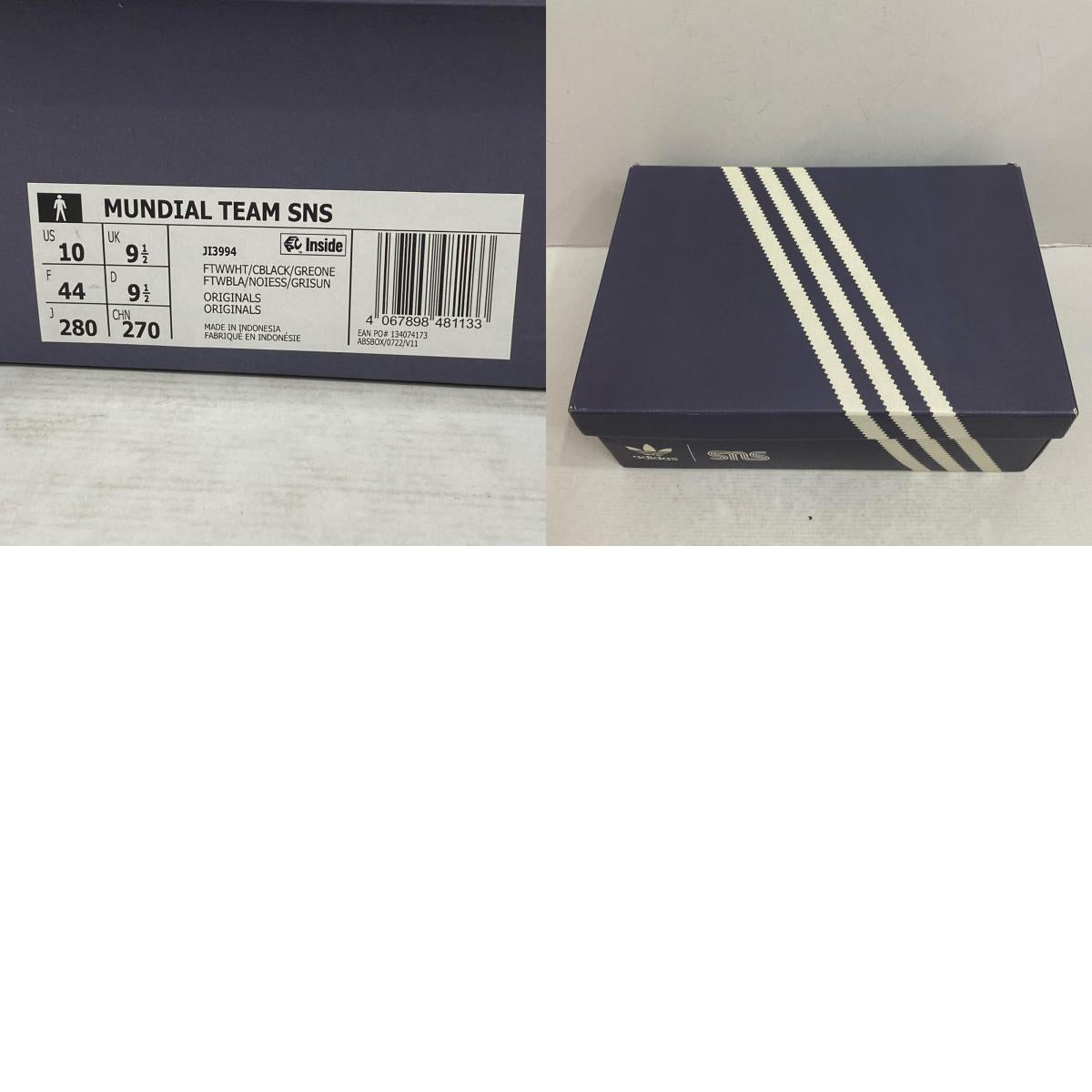 【中古】adidas | アディダス (SNS) × adidas Mundial Team 'White/Black/Grey' スニーカー JI3994 ホワイト 28cm【加古川店】