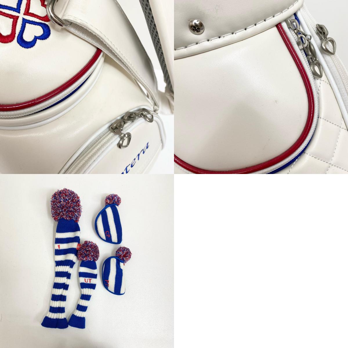 【ゴルフ用品】 Nicotera キャディバッグ+クラブ7本セット 1W.7.9.P/S.Pt,チッパー フレックスL フード・ヘッドカバー付属【加古川店】