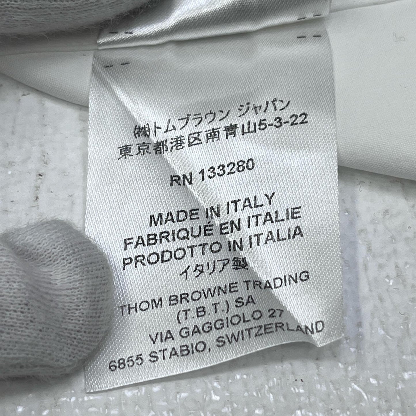【中古】THOM BROWNE. | トムブラウン ヘビーポプリンスーパサイズ ミニシャツワンピース 国内正規品 長袖シャツ FDSD91A-F0184-100 ホワイト サイズ:36【加古川店】