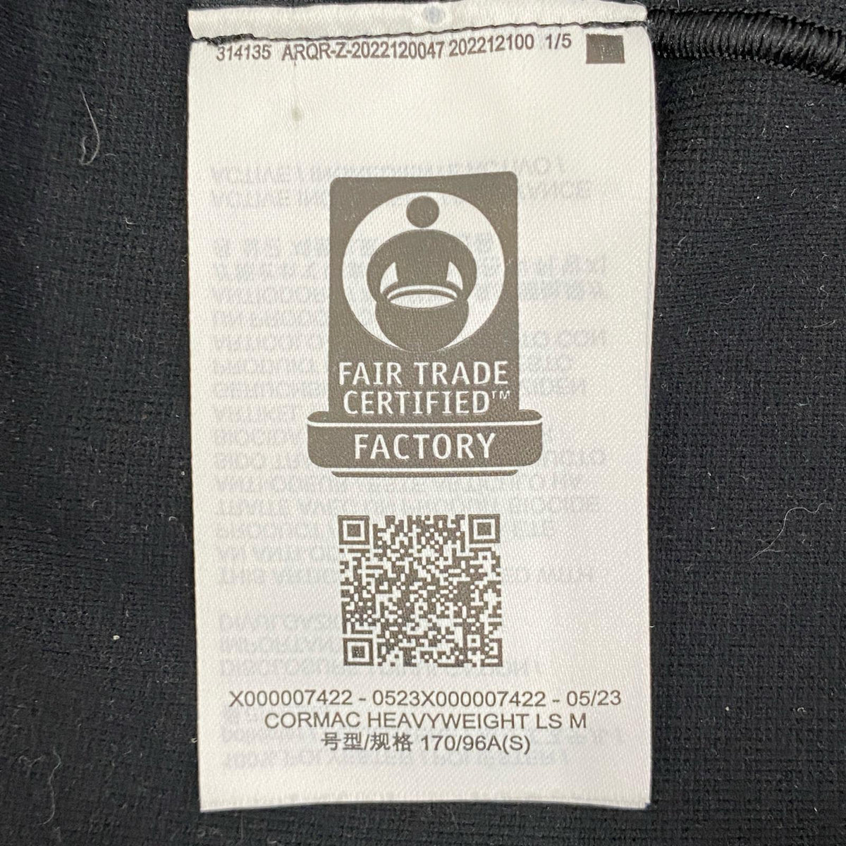 ARC'TERYX | アークテリクス Cormac Heavyweight LS 長袖Tシャツ X000007422 ブラック サイズ:S【加古川店】