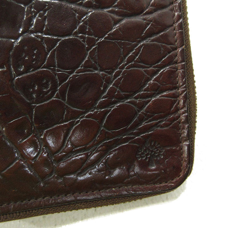 MULBERRY | マルベリー ラウンドファスナー財布 二つ折り財布 ブラウン ブラウン【三重本店】