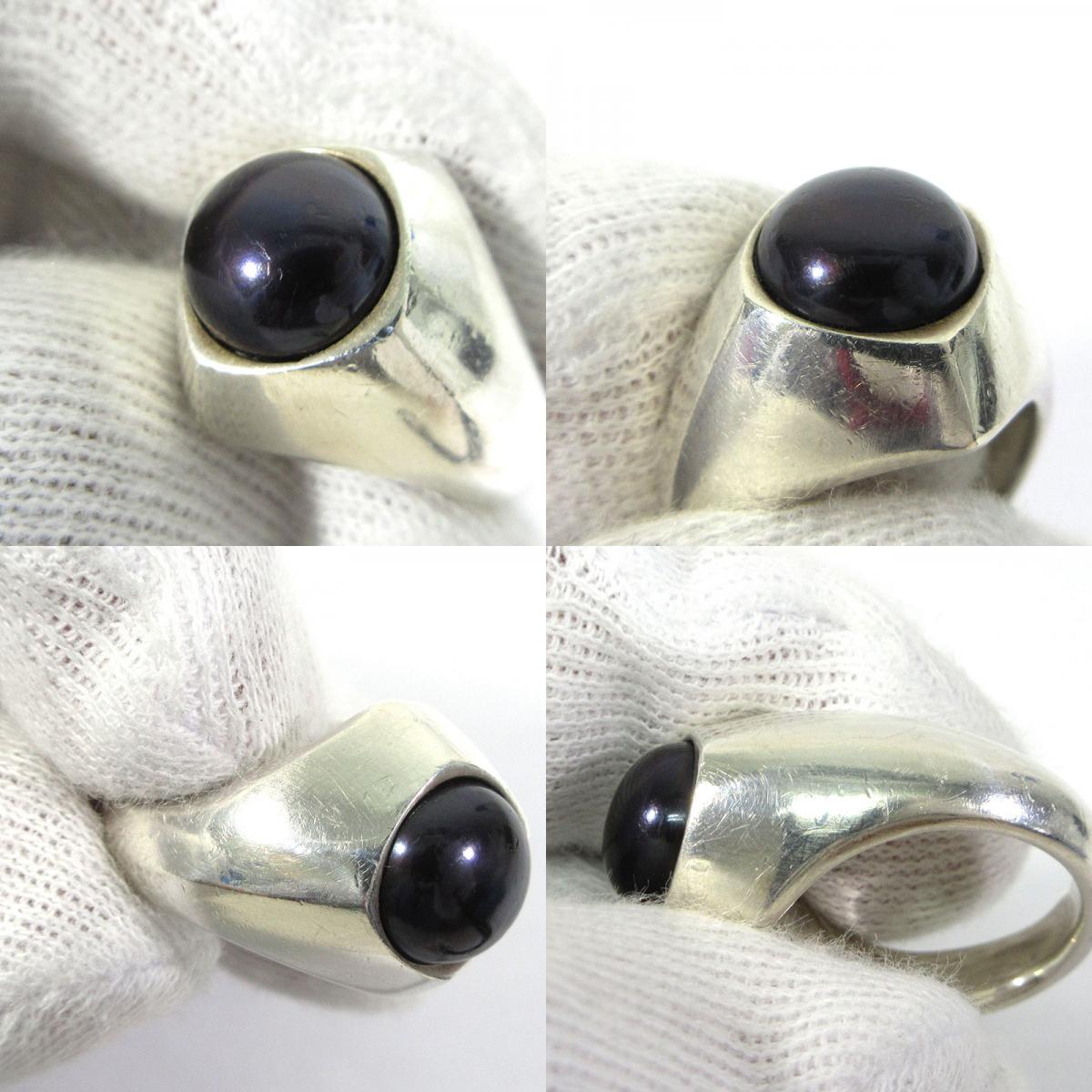 LAMP PEARL RING ランプパールリング リング・指輪 A-94 ブラック×シルバー【三重本店】