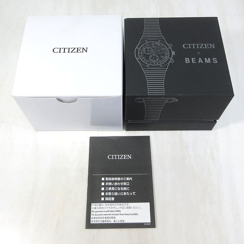 CITIZEN | シチズン BEAMS 別注 1984 CHRONO 腕時計 11-48-0748-848 クロノグラフ エコドライブ ブラック系×ホワイト×シルバー【三重本店】