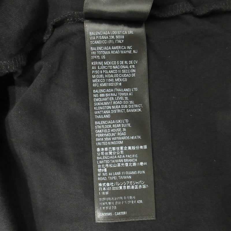 BALENCIAGA | バレンシアガ × adidas (アディダス) ロゴ刺繍ハイネック 長袖Tシャツ 724591 TNVP8 ブラック サイズ:S【三重本店】