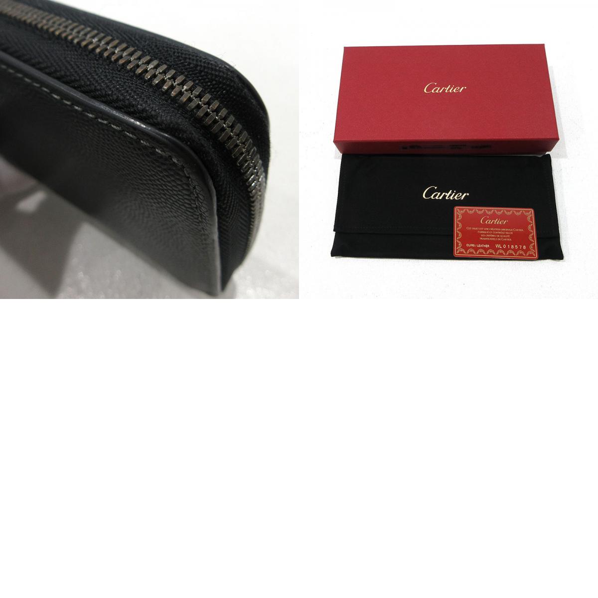 CARTIER | カルティエ サントスドゥカルティエ ラウンドファスナー 長財布 L3000942 ブラック【三重本店】