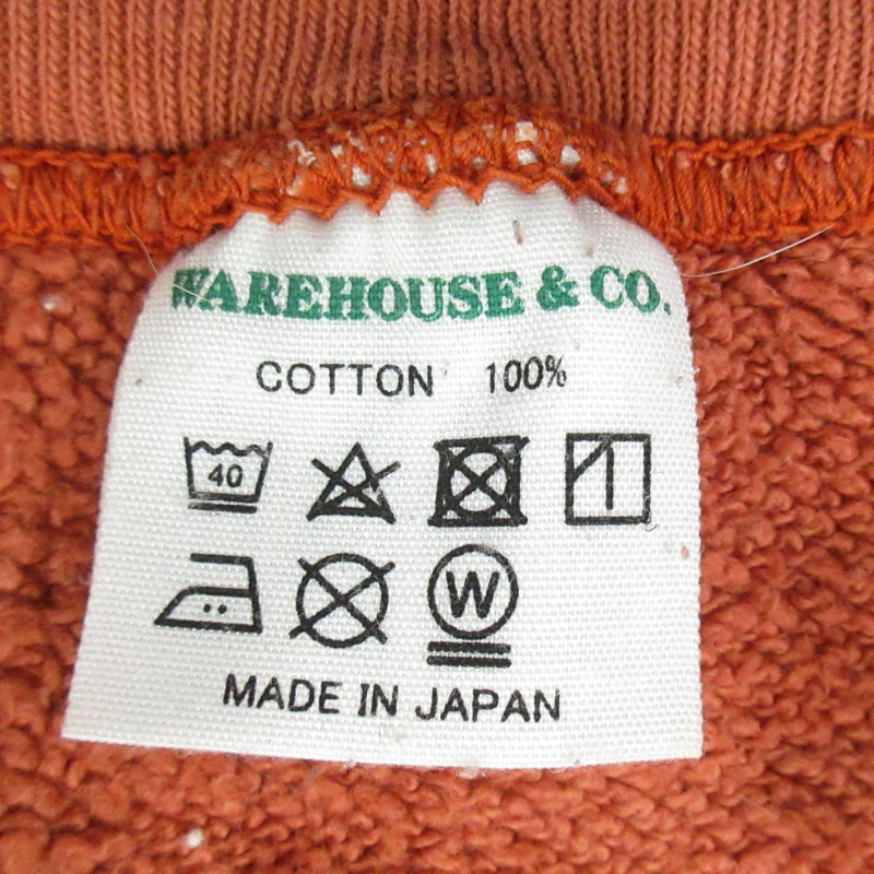 WARE HOUSE | ウェアハウス ウエアハウス 無地両Vガゼット スウェット オレンジ サイズ:40【三重本店】