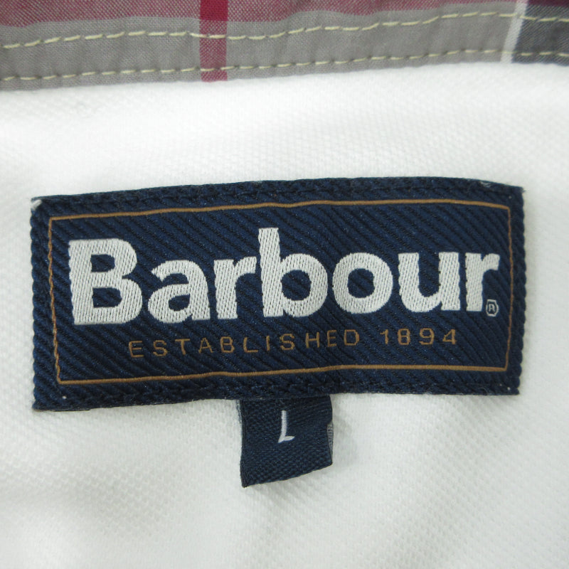 Barbour | バーブァー checked cotton polo shirt チェックコットンポロシャツ ポロシャツ ホワイト サイズ:L【三重本店】