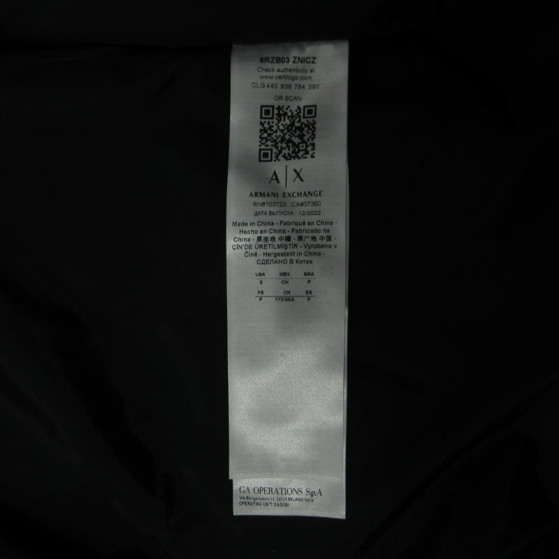 ARMANI EXCHANGE | アルマーニエクスチェンジ ダウンジャケット 6RZQ14 ZNICZ ブラック サイズ:S【三重本店】