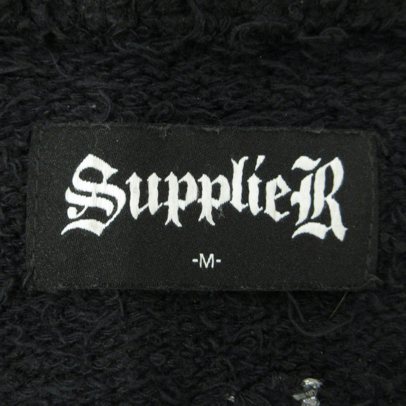 SUPPLIER | サプライヤー Glitter Cross Shaggy Knit シャギークルーニット ニット ブラック サイズ:M【三重本店】