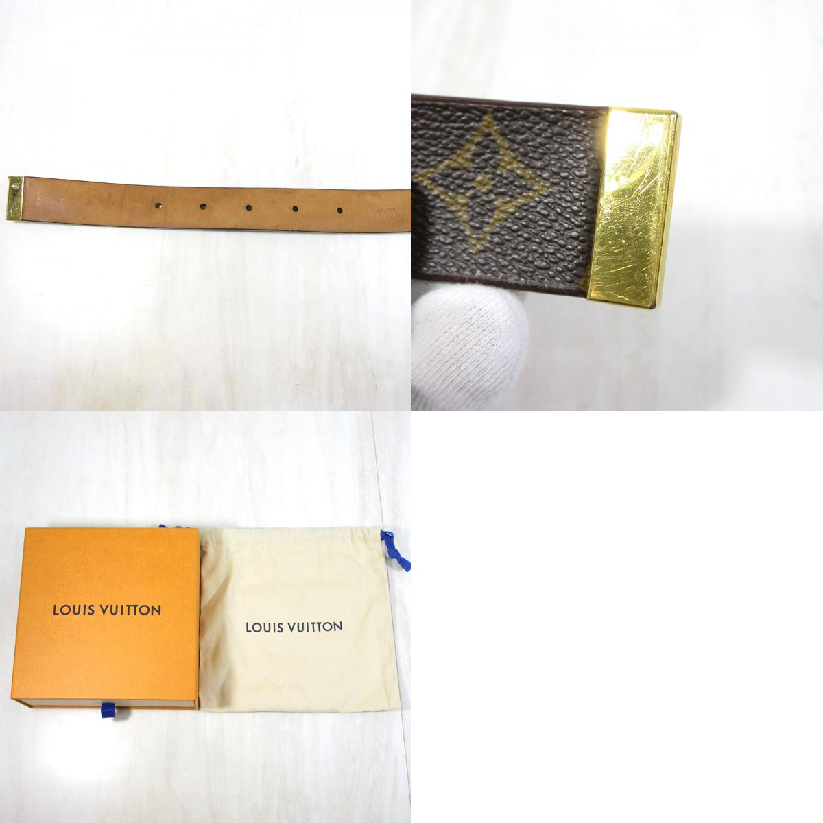 LOUIS VUITTON | ルイ・ヴィトン モノグラム サンチュール キャレ / ベルト サイズ:70/28 ベルト M6800V ブラウン系×ゴールド【三重本店】