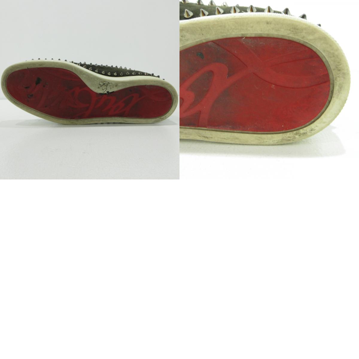 Christian Louboutin | クリスチャンルブタン Pik Boat スパイクスタッズ スリッポン カーキグリーン【三重本店】